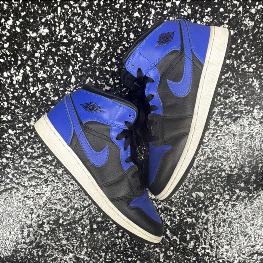 Jordan Air Jordan 1 High Top Blue Black 7Y Unisex Kids Leather Sneaker